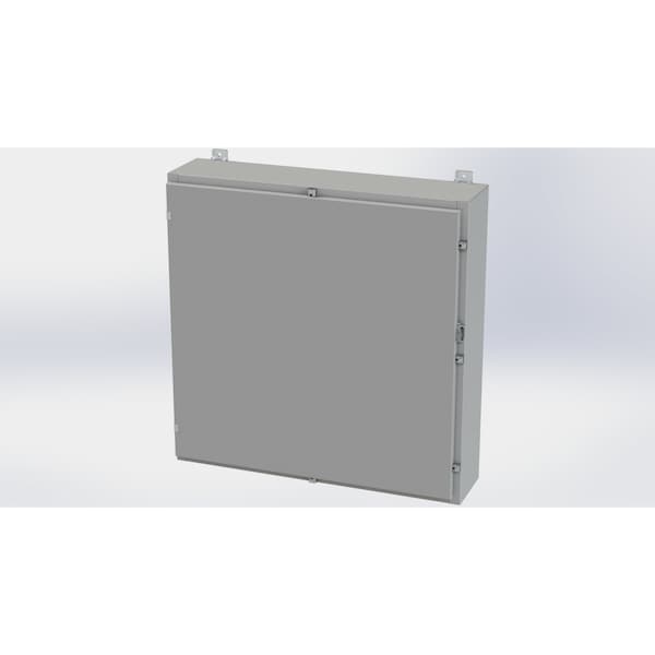 Clamps with Padlock Hasp Electrical Enclosures, 36 in H, 8 in D, 36 in W, NEMA 4, Carbon Steel